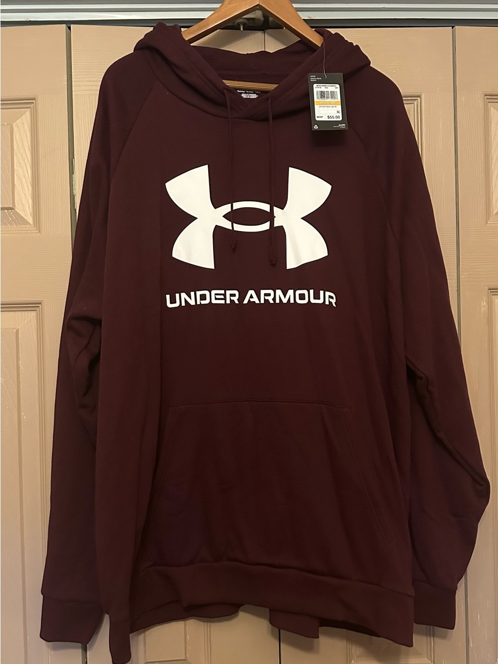 Under Armour Men’s Maroon Hoodie with White Logo